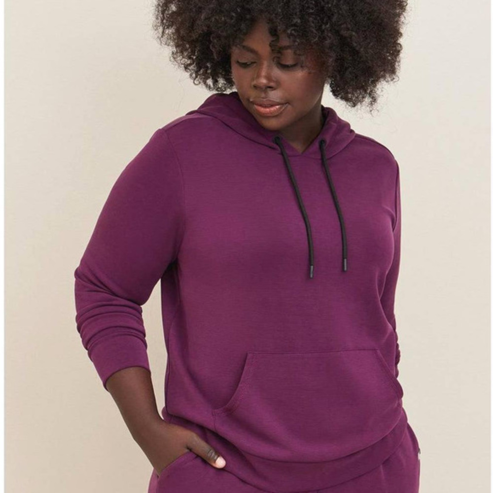 Torrid 3 (3X‎ 22/24) Purple Active Long Sleeve Cupro Pullover Hoodie Sweatshirt
